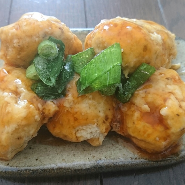 ふわふわ高野豆腐つくね甘辛タレ☆